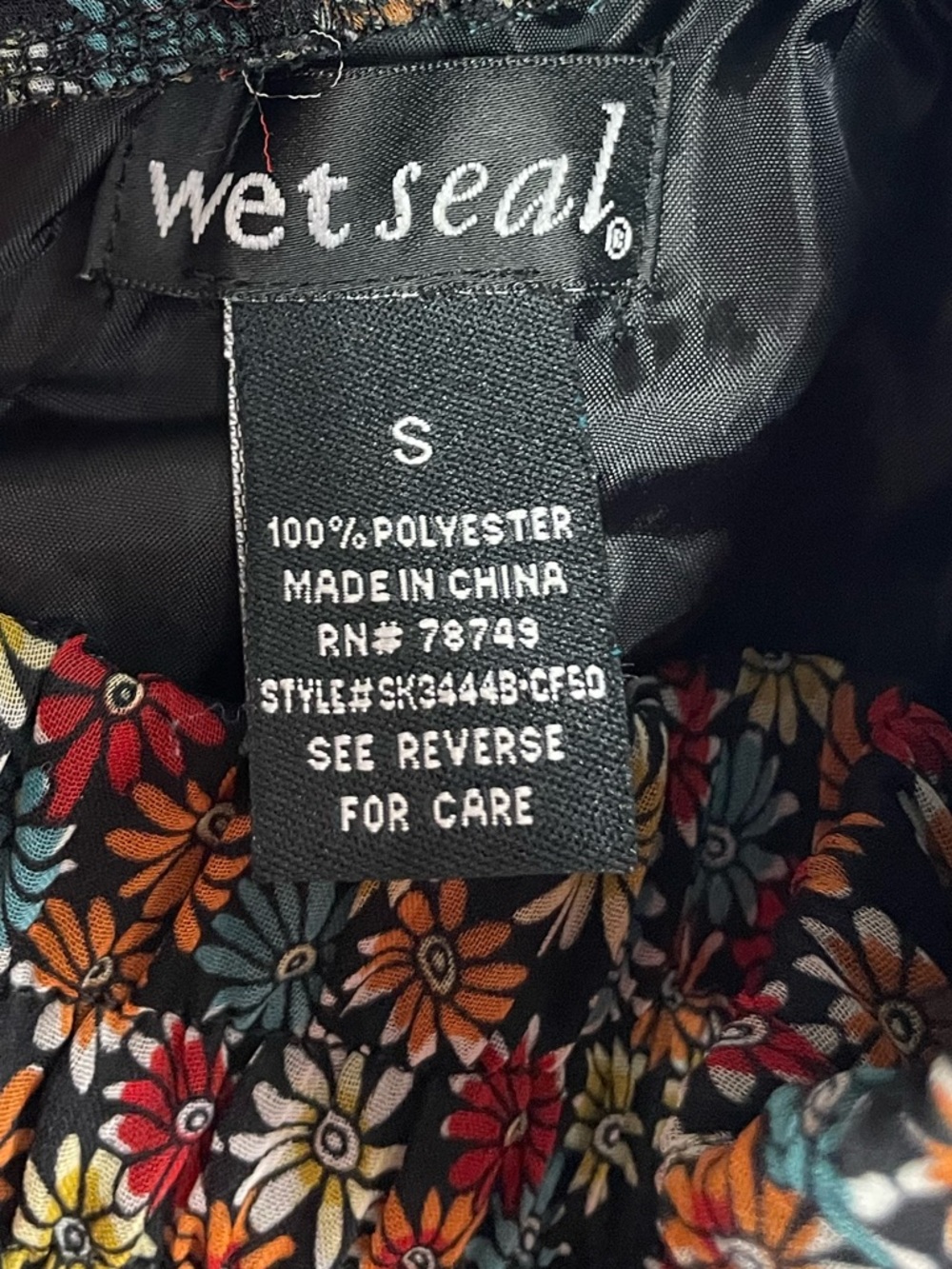 Wet Seal Floral SM Black Ditsy Ruffle Mini Skirt Feminine Y2K Mallcore Layers - Picture 9 of 12